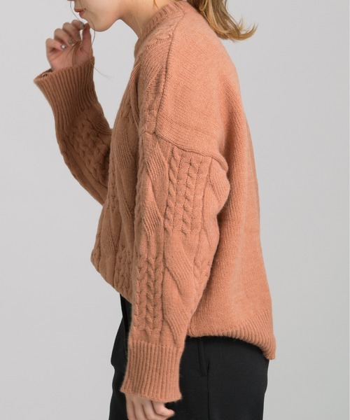 Ambre Neige(アンブルネージュ)の「ランダムケーブルニット/【WEB/EC限定商品】(ニット/セーター・レディース・オフホワイト/ピンク/ライトグリーン・FREE)」の13枚目の写真