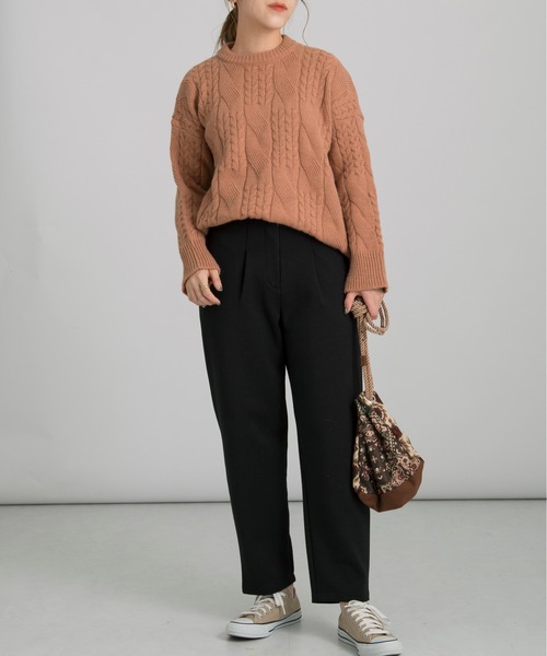 Ambre Neige(アンブルネージュ)の「ランダムケーブルニット/【WEB/EC限定商品】(ニット/セーター・レディース・オフホワイト/ピンク/ライトグリーン・FREE)」の21枚目の写真