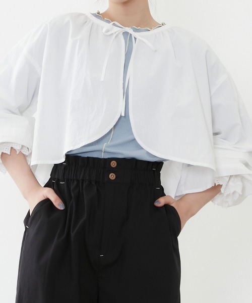 POU DOU DOU（プードゥドゥ）の「ボレロブラウス（シャツ/ブラウス・レディース・ブラック/ベージュ/オフホワイト・3）」の9枚目の写真