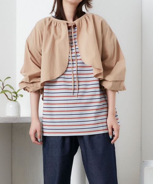 POU DOU DOU（プードゥドゥ）の「ボレロブラウス（シャツ/ブラウス・レディース・ブラック/ベージュ/オフホワイト・3）」の12枚目の写真