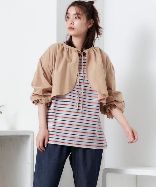 POU DOU DOU（プードゥドゥ）の「ボレロブラウス（シャツ/ブラウス・レディース・ブラック/ベージュ/オフホワイト・3）」の14枚目の写真