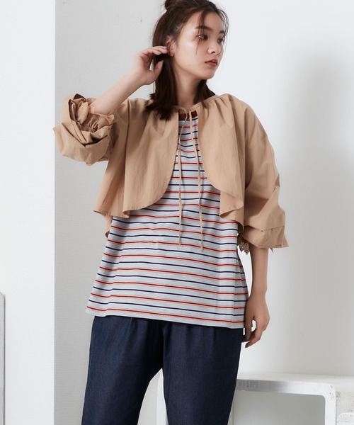 POU DOU DOU（プードゥドゥ）の「ボレロブラウス（シャツ/ブラウス・レディース・ブラック/ベージュ/オフホワイト・3）」の15枚目の写真