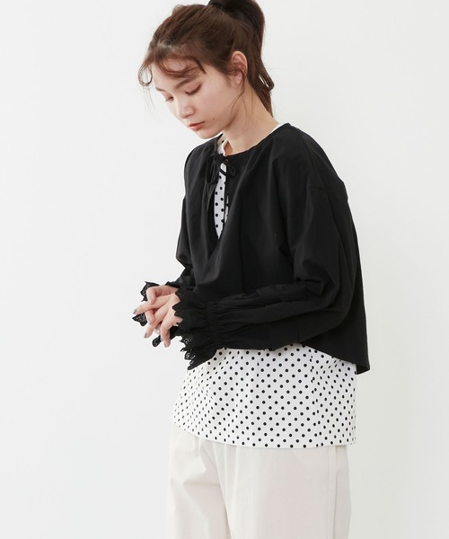 POU DOU DOU（プードゥドゥ）の「ボレロブラウス（シャツ/ブラウス・レディース・ブラック/ベージュ/オフホワイト・3）」の20枚目の写真