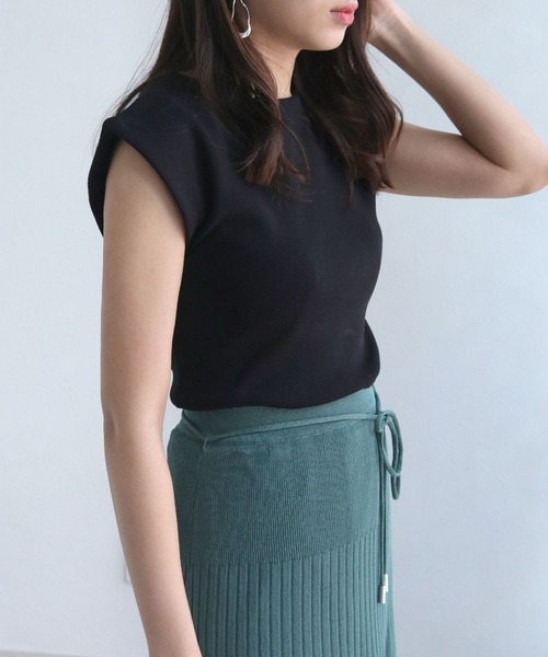 cheriella(シェリエラ)の「【cheriella】フレンチスリーブウエストリブダンボールニット(ニット/セーター・レディース・ホワイト/ブラック/ネイビー/カーキ/ピンク/イエロー/ラベンダー・M)」の14枚目の写真