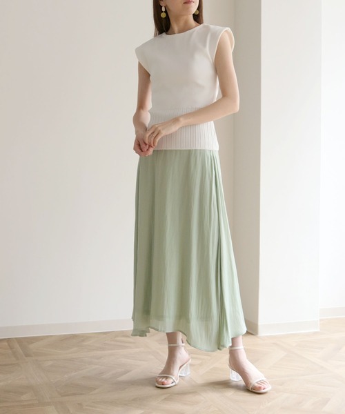 cheriella(シェリエラ)の「【cheriella】フレンチスリーブウエストリブダンボールニット(ニット/セーター・レディース・ホワイト/ブラック/ネイビー/カーキ/ピンク/イエロー/ラベンダー・M)」の13枚目の写真