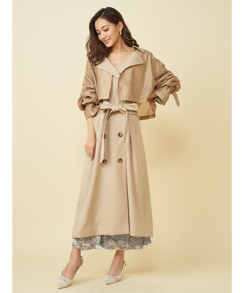 ROYAL PARTY（ロイヤルパーティー）の「シアーレイヤードトレンチコート（トレンチコート・レディース・ベージュ/モカ・FREE）」の20枚目の写真