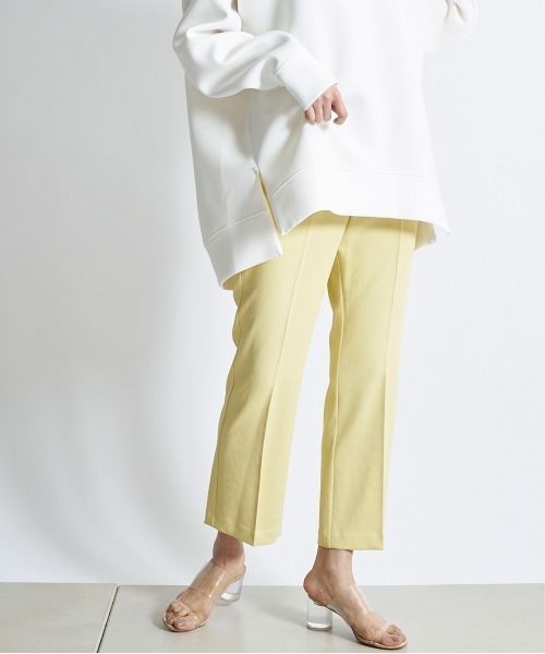 DouDou（ドゥドゥ）の「【新色追加】ストレッチ9丈センプレパンツ（その他パンツ・レディース・オフホワイト/カーキ/イエロー/ブラック/パープル・36/38）」の5枚目の写真