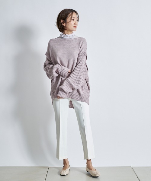 DouDou（ドゥドゥ）の「【新色追加】ストレッチ9丈センプレパンツ（その他パンツ・レディース・オフホワイト/カーキ/イエロー/ブラック/パープル・36/38）」の13枚目の写真