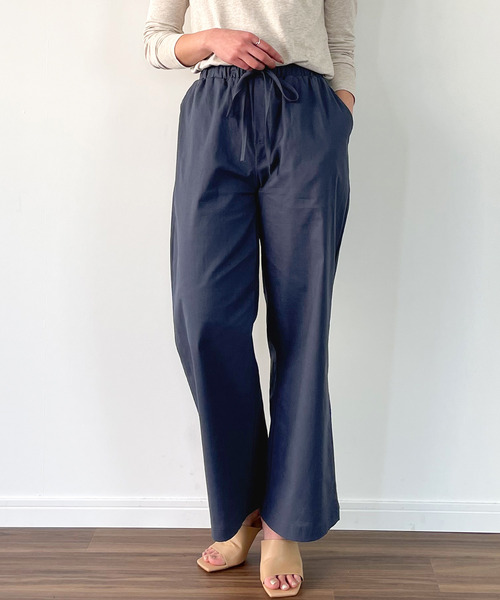 JUNOAH(ジュノア)の「リネンタッチリラックスワイドパンツ(その他パンツ・レディース・ホワイト/ブラック/ネイビー/グリーン/ダークベージュ/グレー/ブルーグリーン/ベージュ/オレンジ・MEDIUM/LARGE)」の7枚目の写真