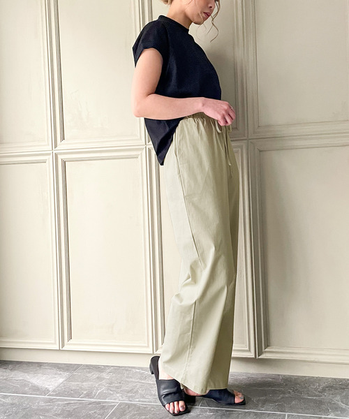 JUNOAH(ジュノア)の「リネンタッチリラックスワイドパンツ(その他パンツ・レディース・ホワイト/ブラック/ネイビー/グリーン/ダークベージュ/グレー/ブルーグリーン/ベージュ/オレンジ・MEDIUM/LARGE)」の14枚目の写真