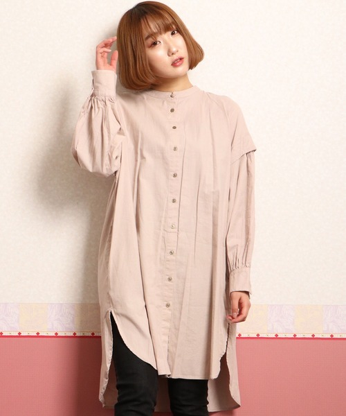 nougatine（ヌガティーヌ）の「【nougatine】ソフトコットンツイル袖ボリュームブラウス（シャツ/ブラウス・レディース・グレー/オフホワイト/ラベンダー・FREE）」の2枚目の写真