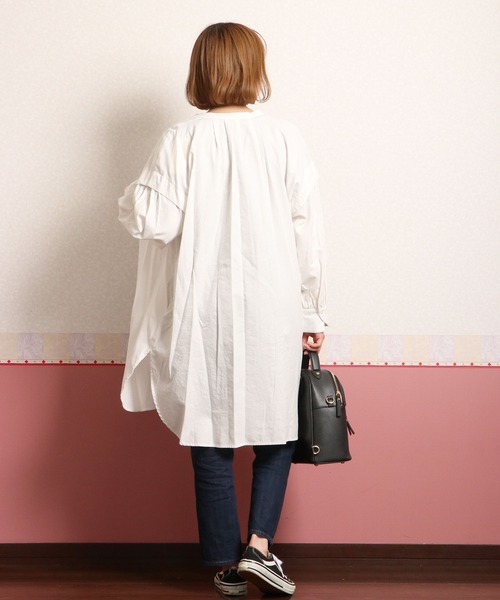 nougatine（ヌガティーヌ）の「【nougatine】ソフトコットンツイル袖ボリュームブラウス（シャツ/ブラウス・レディース・グレー/オフホワイト/ラベンダー・FREE）」の9枚目の写真