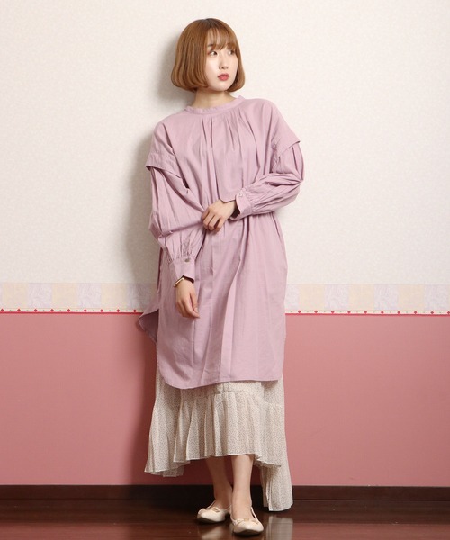 nougatine（ヌガティーヌ）の「【nougatine】ソフトコットンツイル袖ボリュームブラウス（シャツ/ブラウス・レディース・グレー/オフホワイト/ラベンダー・FREE）」の19枚目の写真
