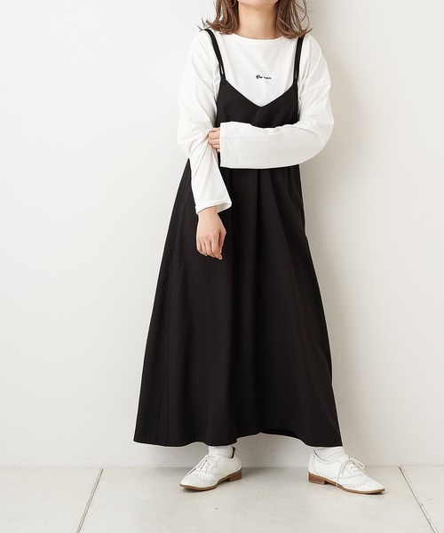 PUAL CE CIN（ピュアルセシン）の「【Du noir】キャミワンピース（ワンピース・レディース・ブラック/グレー・FREE）」の2枚目の写真