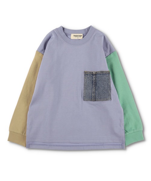 RADCHAP（ラッドチャップ）の「デニムポケット長袖Tシャツ（Tシャツ/カットソー・キッズ・オレンジ/パープル/アイボリー・130cm/150cm/120cm/100cm/90cm/140cm/110cm）」の19枚目の写真