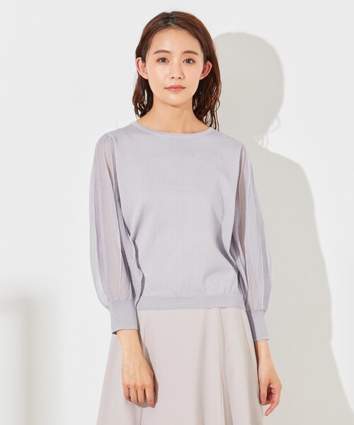 ANY SIS（エニィスィス）の「【洗える】シアースリーブ ニット（ニット/セーター・レディース・ブラック系/スカイブルー系/ベージュ系・2）」の7枚目の写真