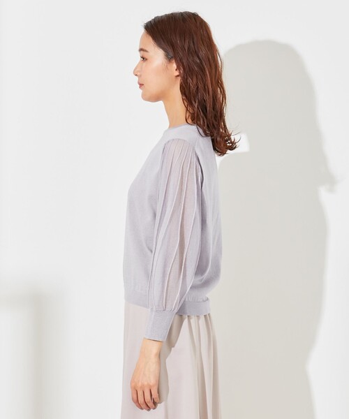 ANY SIS（エニィスィス）の「【洗える】シアースリーブ ニット（ニット/セーター・レディース・ブラック系/スカイブルー系/ベージュ系・2）」の9枚目の写真