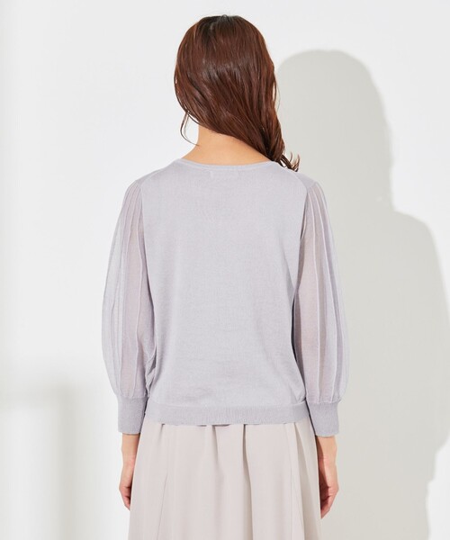 ANY SIS（エニィスィス）の「【洗える】シアースリーブ ニット（ニット/セーター・レディース・ブラック系/スカイブルー系/ベージュ系・2）」の4枚目の写真