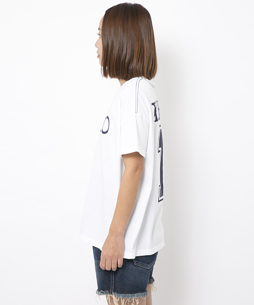 X-girl（エックスガール）の「【SEDA5月号掲載】TALK S/S BIG TEE（Tシャツ/カットソー・レディース・ホワイト/パープル/ライトグリーン・1/2）」の10枚目の写真