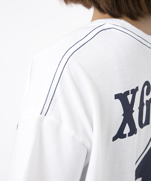 X-girl（エックスガール）の「【SEDA5月号掲載】TALK S/S BIG TEE（Tシャツ/カットソー・レディース・ホワイト/パープル/ライトグリーン・1/2）」の6枚目の写真