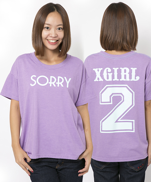 X-girl（エックスガール）の「【SEDA5月号掲載】TALK S/S BIG TEE（Tシャツ/カットソー・レディース・ホワイト/パープル/ライトグリーン・1/2）」の12枚目の写真