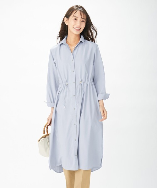J.PRESS(ジェイプレス)の「【洗える】ソフトタイプライター ワンピース(シャツワンピース・レディース・ベージュ系/カーキ系/サックスブルー系・T13/T15)」の3枚目の写真