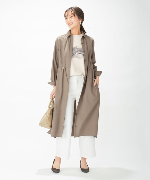 J.PRESS(ジェイプレス)の「【洗える】ソフトタイプライター ワンピース(シャツワンピース・レディース・ベージュ系/カーキ系/サックスブルー系・T13/T15)」の5枚目の写真