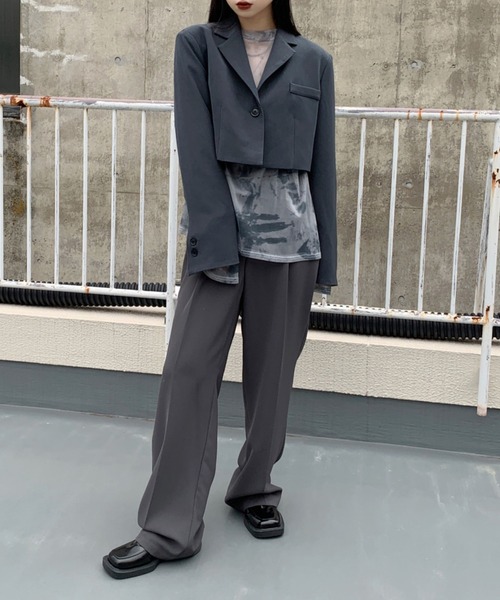 LVEU.（ラブユ.）の「【LVEU.】ハイウエストロングスラックスパンツ/ セットアップ ボトムス パンツ スラックス ロング ハイウエスト タック ブラック グレー グリーン ネイビー ZOZOTOWN限定 カラー（スラックス・レディース・ブラック/グレー/ネイビー/スモーキーグリーン系・FREE/M）」の20枚目の写真