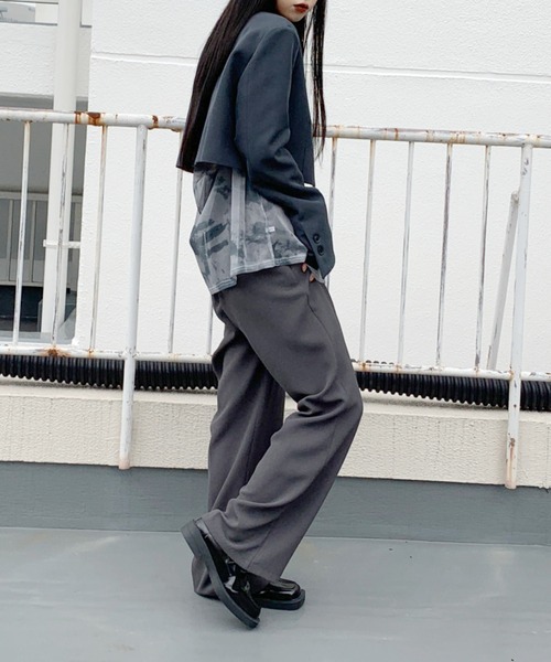 LVEU.（ラブユ.）の「【LVEU.】ハイウエストロングスラックスパンツ/ セットアップ ボトムス パンツ スラックス ロング ハイウエスト タック ブラック グレー グリーン ネイビー ZOZOTOWN限定 カラー（スラックス・レディース・ブラック/グレー/ネイビー/スモーキーグリーン系・FREE/M）」の21枚目の写真