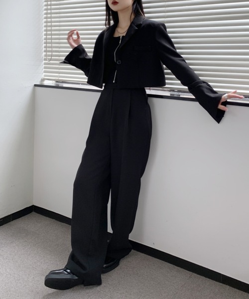 LVEU.（ラブユ.）の「【LVEU.】ハイウエストロングスラックスパンツ/ セットアップ ボトムス パンツ スラックス ロング ハイウエスト タック ブラック グレー グリーン ネイビー ZOZOTOWN限定 カラー（スラックス・レディース・ブラック/グレー/ネイビー/スモーキーグリーン系・FREE/M）」の18枚目の写真