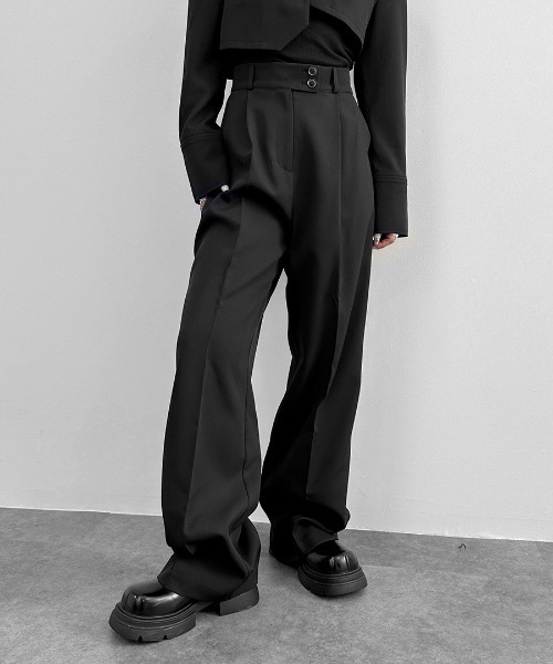 セール】【LVEU.】ハイウエストロングスラックスパンツ/ セットアップ