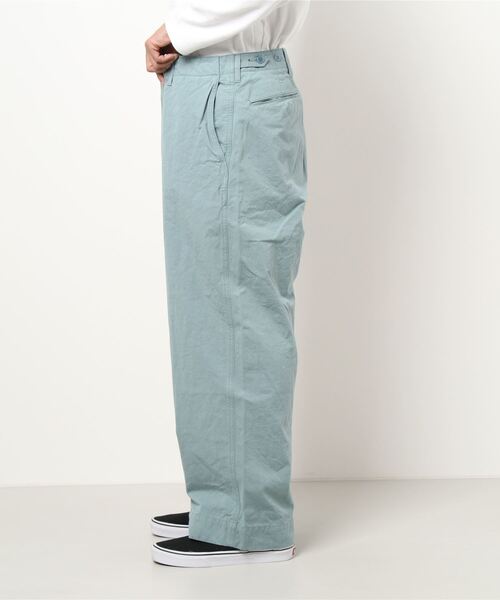 AOZORA（アオゾラ）の「AOZORA/アオゾラ 　ウンサイ天日干し太チノクロスパンツ（チノパンツ・メンズ・ライトグレー/サックスブルー/ライトオレンジ系・MEDIUM/LARGE）」の5枚目の写真