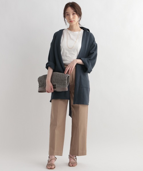 Andemiu（アンデミュウ）の「ガウンシャツ948068（シャツ/ブラウス・レディース・ライトブラウン/ネイビー・FREE）」の18枚目の写真