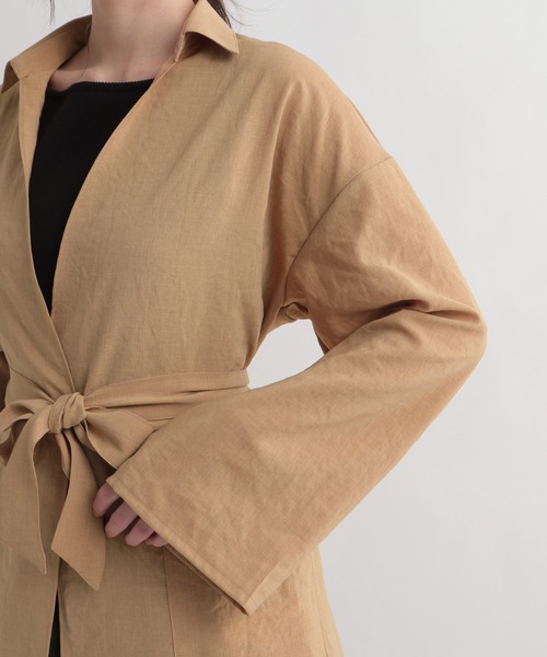 Andemiu（アンデミュウ）の「ガウンシャツ948068（シャツ/ブラウス・レディース・ライトブラウン/ネイビー・FREE）」の17枚目の写真