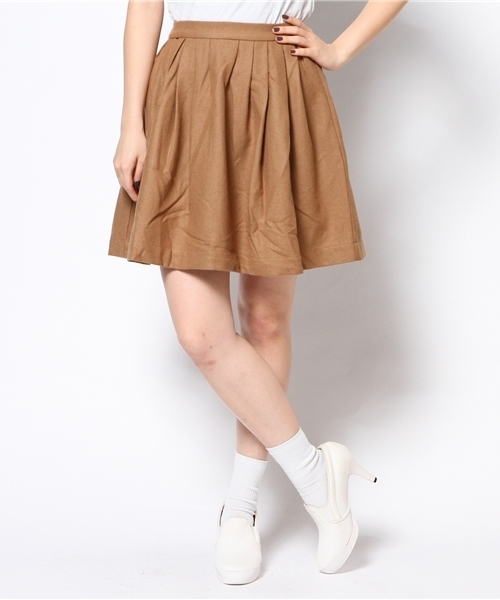 mystic(ミスティック)の「ウールタックスカート(スカート・レディース・キャメル/チャコールグレー/ライトブルー・フリ-)」の3枚目の写真