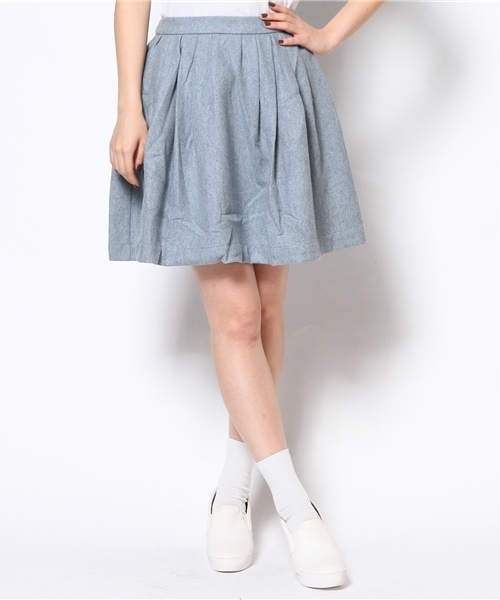 mystic(ミスティック)の「ウールタックスカート(スカート・レディース・キャメル/チャコールグレー/ライトブルー・フリ-)」の1枚目の写真