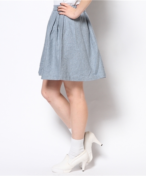 mystic(ミスティック)の「ウールタックスカート(スカート・レディース・キャメル/チャコールグレー/ライトブルー・フリ-)」の4枚目の写真