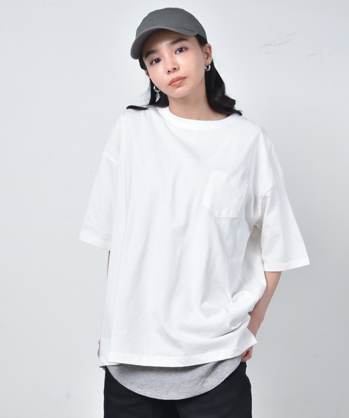 Starting Over(スターティングオーバー)の「ビッグシルエットクルーネックTシャツ & ワッフルロングタンクトップ セットアンサンブル(Tシャツ/カットソー・メンズ・ホワイト/ブラック/ベージュ/ダークグリーン/パープル/グレー/グレイッシュブルー/グリーン・M/L/XL)」の2枚目の写真