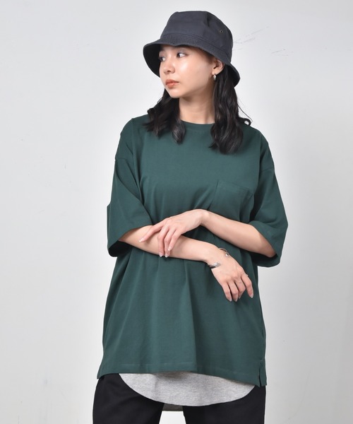 Starting Over(スターティングオーバー)の「ビッグシルエットクルーネックTシャツ & ワッフルロングタンクトップ セットアンサンブル(Tシャツ/カットソー・メンズ・ホワイト/ブラック/ベージュ/ダークグリーン/パープル/グレー/グレイッシュブルー/グリーン・M/L/XL)」の7枚目の写真