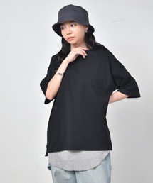 ビッグシルエットクルーネックTシャツ & ワッフルロングタンクトップ セットアンサンブル