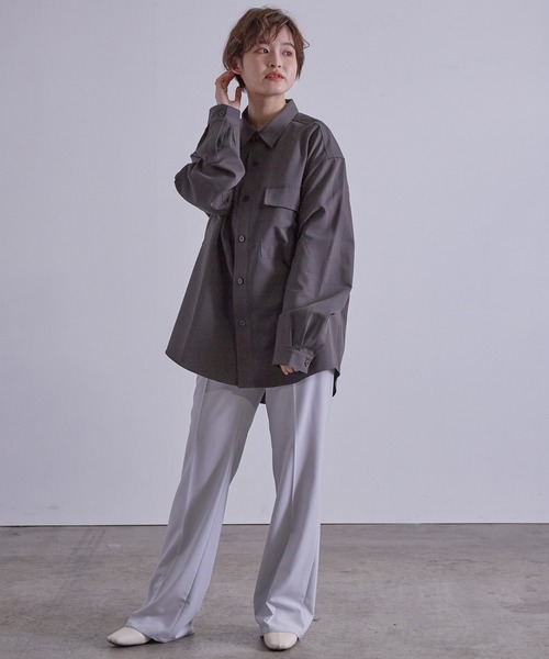 JUNRED（ジュンレッド）の「ワイドプラケットルーズCPOシャツ（シャツ/ブラウス・メンズ・サックスブルー/チャコールグレー/ホワイト・S/M/L）」の15枚目の写真