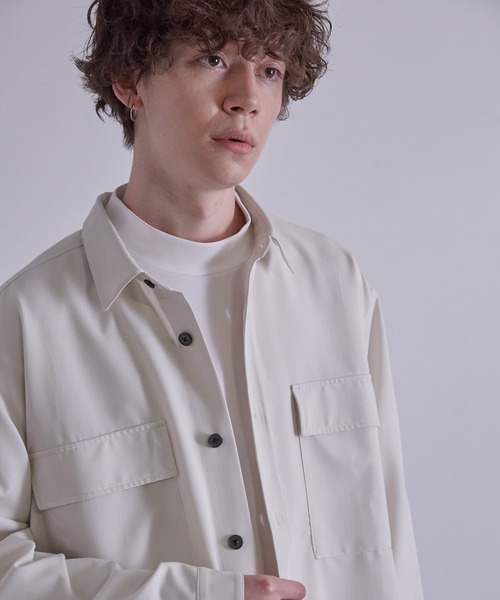 JUNRED（ジュンレッド）の「ワイドプラケットルーズCPOシャツ（シャツ/ブラウス・メンズ・サックスブルー/チャコールグレー/ホワイト・S/M/L）」の16枚目の写真