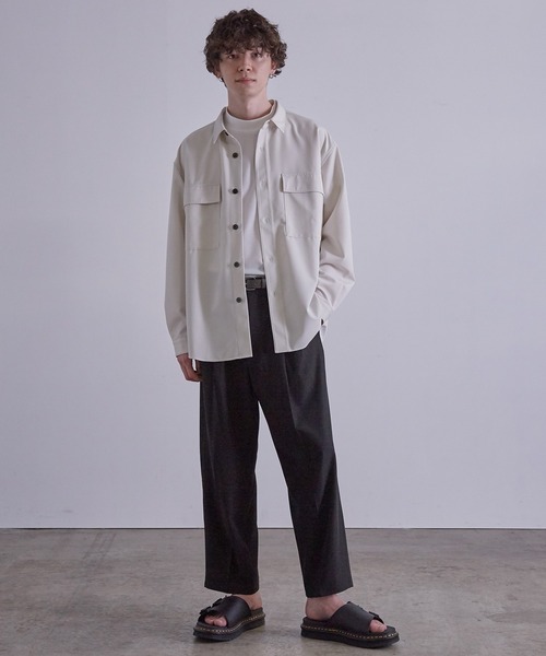 JUNRED（ジュンレッド）の「ワイドプラケットルーズCPOシャツ（シャツ/ブラウス・メンズ・サックスブルー/チャコールグレー/ホワイト・S/M/L）」の18枚目の写真