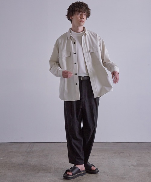 JUNRED（ジュンレッド）の「ワイドプラケットルーズCPOシャツ（シャツ/ブラウス・メンズ・サックスブルー/チャコールグレー/ホワイト・S/M/L）」の19枚目の写真