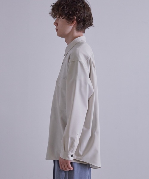 JUNRED（ジュンレッド）の「ワイドプラケットルーズCPOシャツ（シャツ/ブラウス・メンズ・サックスブルー/チャコールグレー/ホワイト・S/M/L）」の20枚目の写真