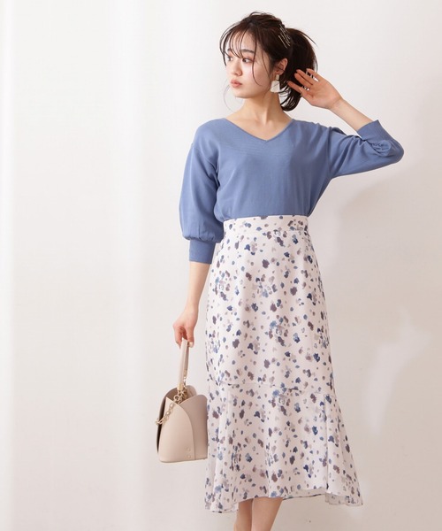 PROPORTION BODY DRESSING(プロポーションボディドレッシング)の「ブラーリーマーメイドスカート / 1211120506(スカート・レディース・グリーン/ブラウン系その他/ベージュ・MEDIUM/SMALL)」の3枚目の写真