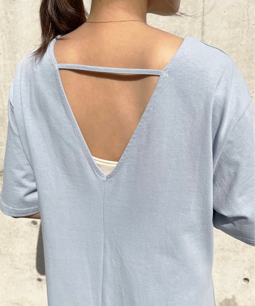 Meli rich（メリーリッチ）の「1枚で主役級！バックオープンフレアワンピース（ワンピース・レディース・オフホワイト/サンドベージュ/ブルーグレー/スミクロ/テラコッタ・FREE）」の9枚目の写真