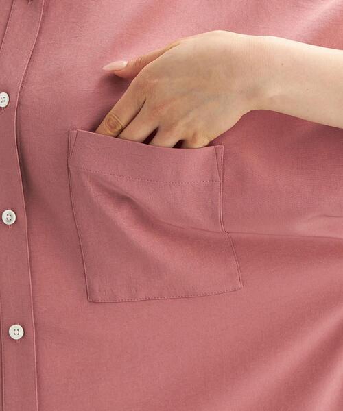 green label relaxing(グリーンレーベルリラクシング)の「FFC トリアセ サテン ドルマン シャツ(シャツ/ブラウス・レディース・ホワイト/オリーブ/ピンク・FREE)」の9枚目の写真