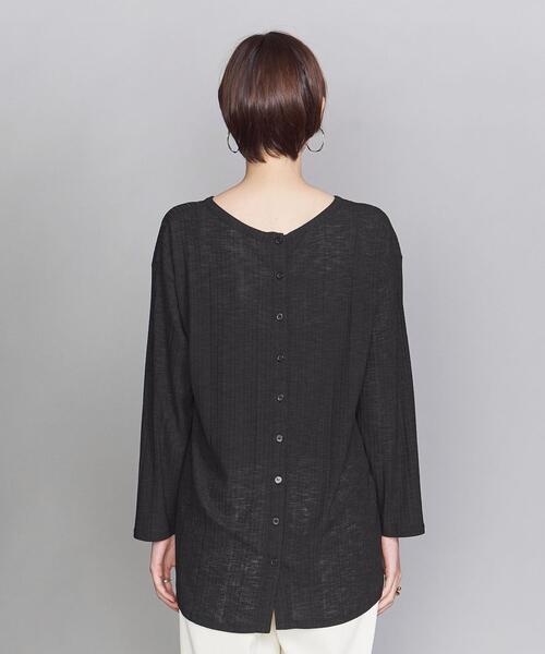BEAUTY&YOUTH UNITED ARROWS（ビューティーアンドユースユナイテッドアローズ）の「by フロントボタンロングスリーブカットソー -2WAY-（Tシャツ/カットソー・レディース・ホワイト/ブラック・FREE）」の5枚目の写真