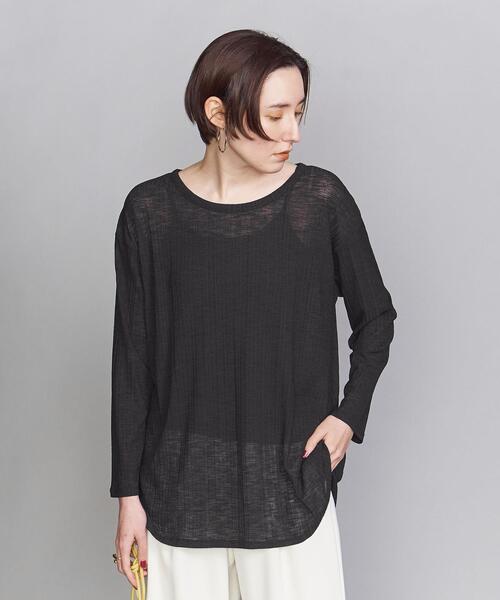 BEAUTY&YOUTH UNITED ARROWS（ビューティーアンドユースユナイテッドアローズ）の「by フロントボタンロングスリーブカットソー -2WAY-（Tシャツ/カットソー・レディース・ホワイト/ブラック・FREE）」の7枚目の写真